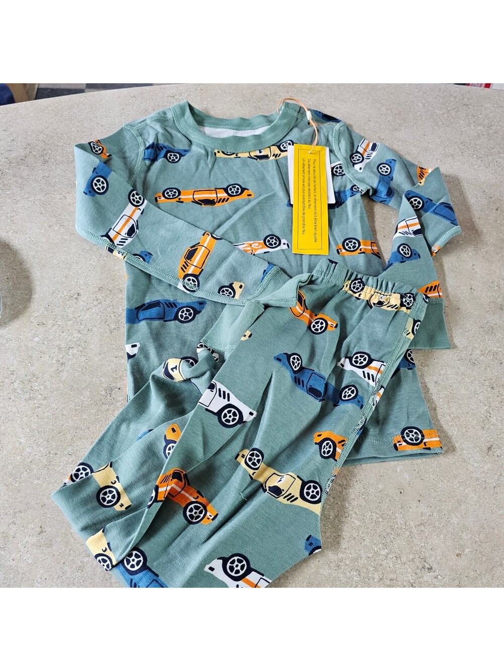 Quince 5T Organic Cotton Kids Pajama Set with Car Print